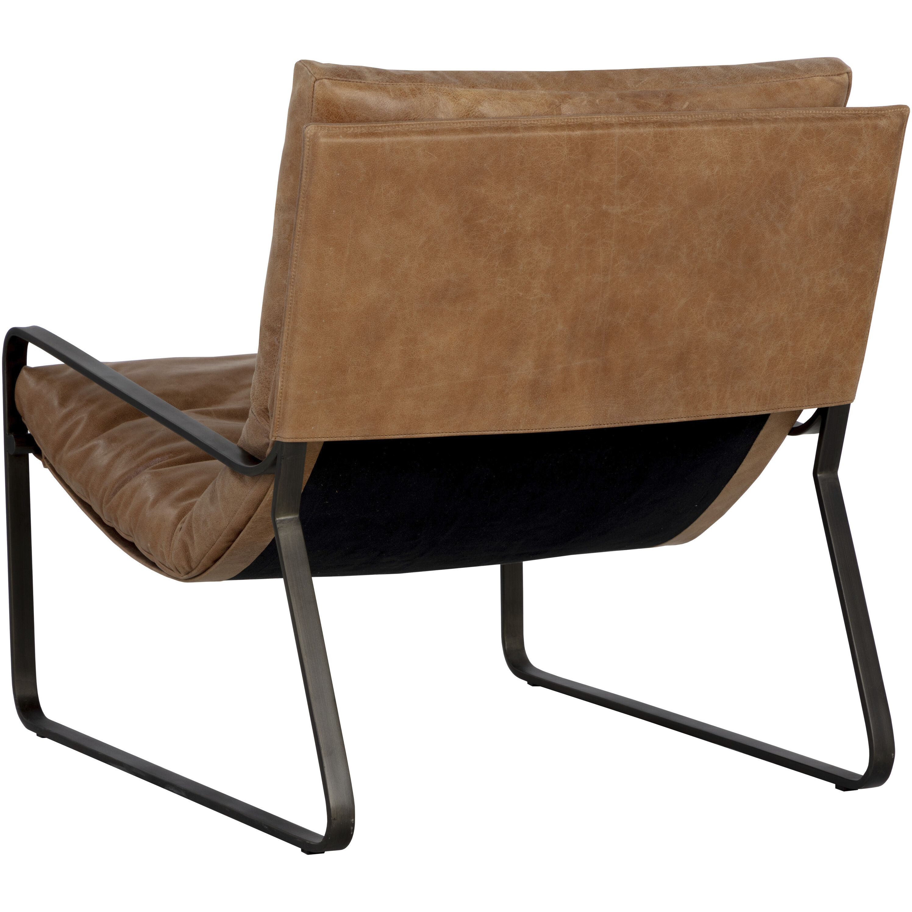 Zancor Gunmetal / Tan Leather Lounge Chair